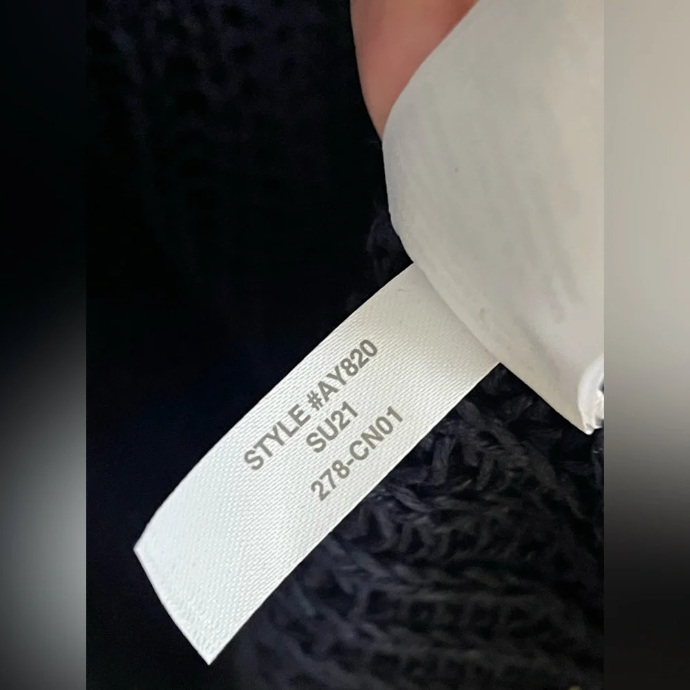 J. Crew Knit 100% Linen Sweater Navy Blue Mesh Crew Neck Long Sleeve - Picture 6 of 9